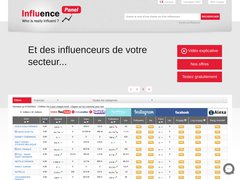 InfluencePanel : statistiques Facebook, Twitter & Youtube (followers, likers, abonnés)
